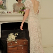 Late 1930s Alencon lace with puff sleeve